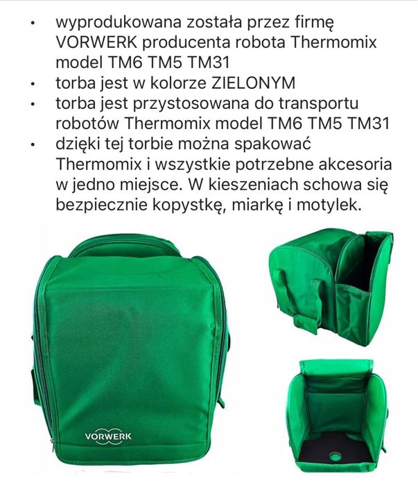 Nowa oryginalna Torba transpotrowa na Thermomix TM5, TM6, TM31