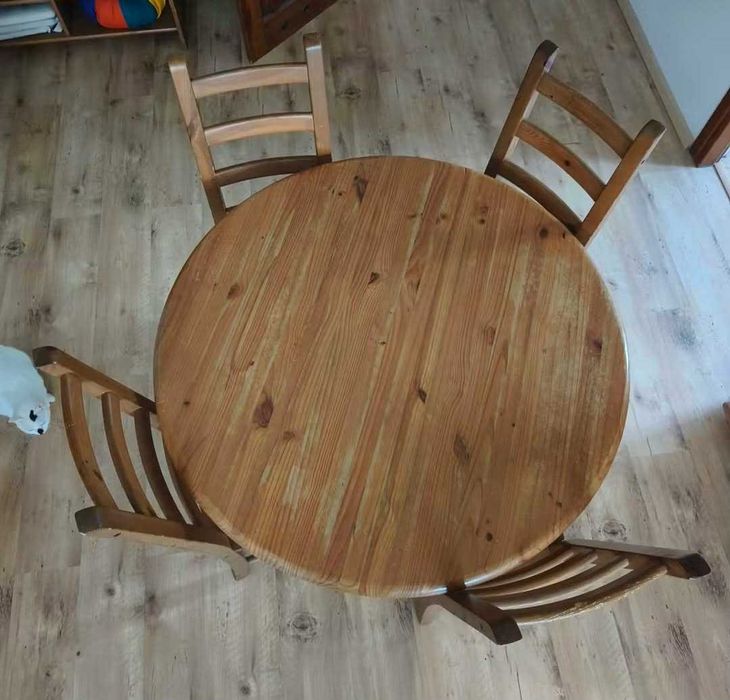 Zestaw stół okrągły + 4 krzesła