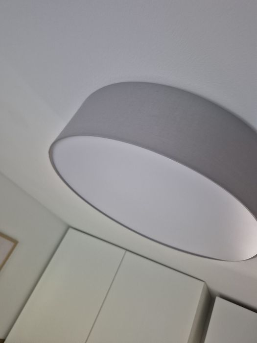 Plafon Sitia 48 cm szary 3 x E27 Inspire lampa sufitowa rondo tkanina