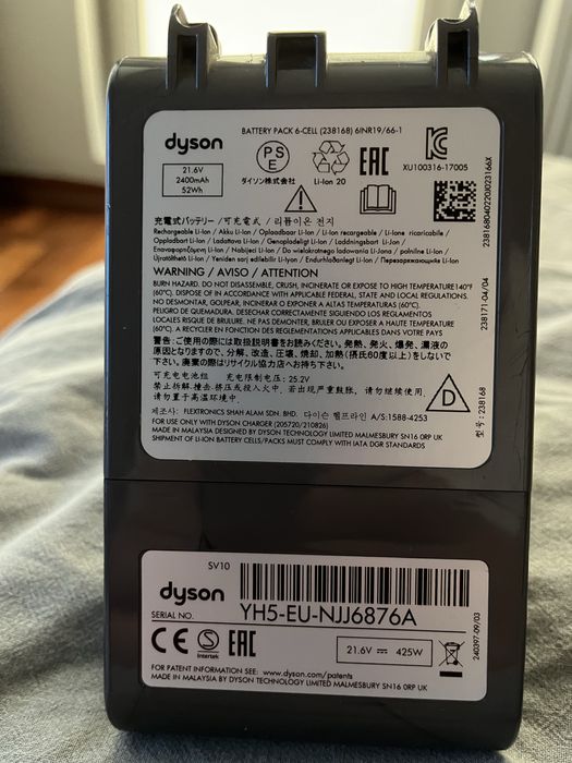 Oryginalny Akumulator Dyson V8 (WERSJA D)