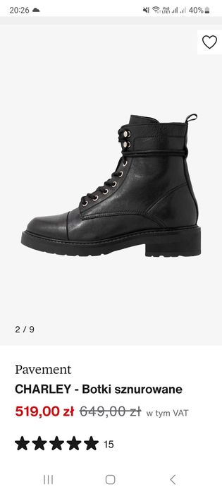 Botki skórzane Pavement Charley r. 38