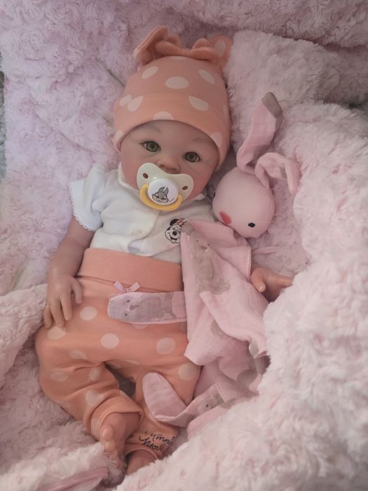 Bebé Reborn Menina todo em Silicone Sólido Completo 45 cm