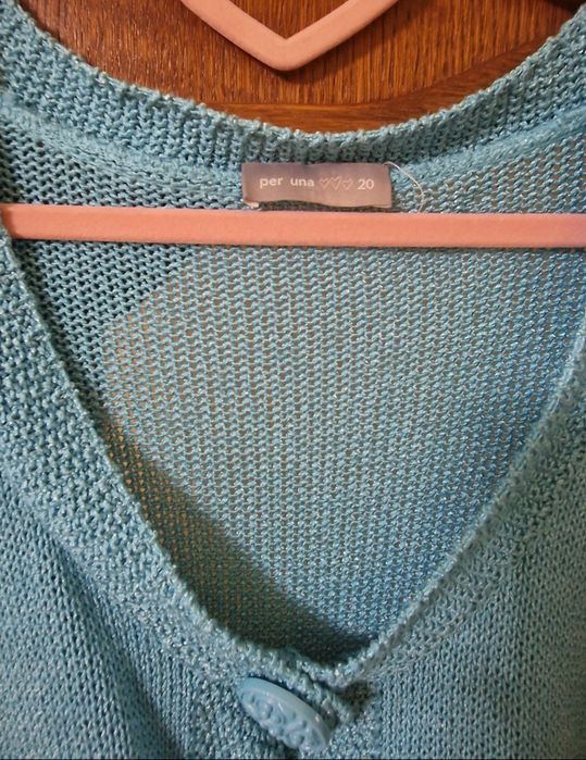 Короткий кардиган 52-54 розміру,  бірюзового кольору