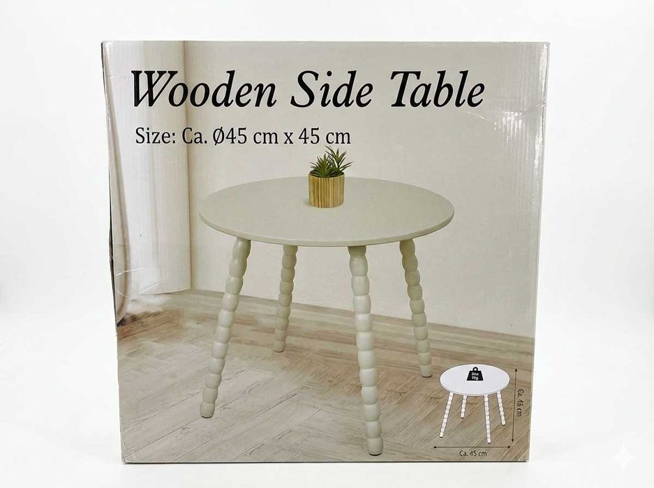 Stolik Kawowy BOHO Biały Nogi KULKI Bubble Legs przedpokój salon dom