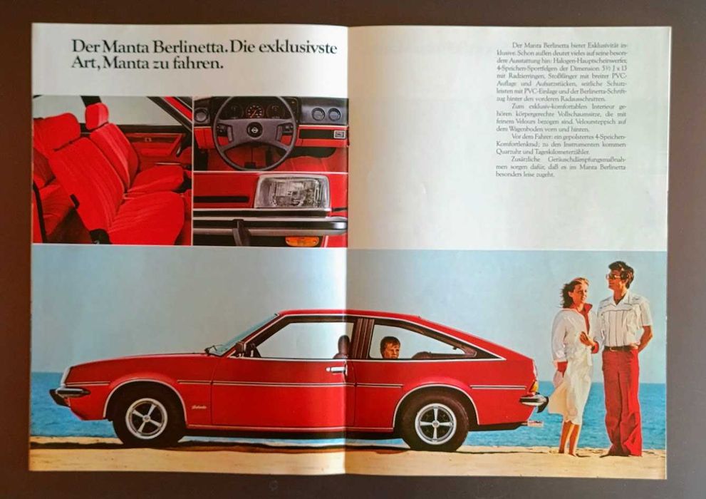 1979 brochura folheto original Opel Manta B