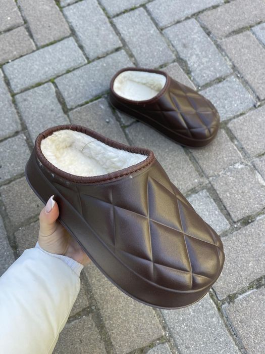 Теплі молодіжні сабо, хутряні шльопанці ЕВА 36-41р (к602)