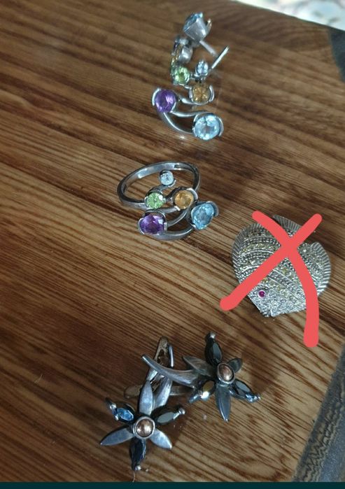 Комплект серебро натуральные камни