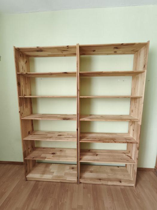 Regały drewniane sosnowe 2 sztuki, biblioteczka