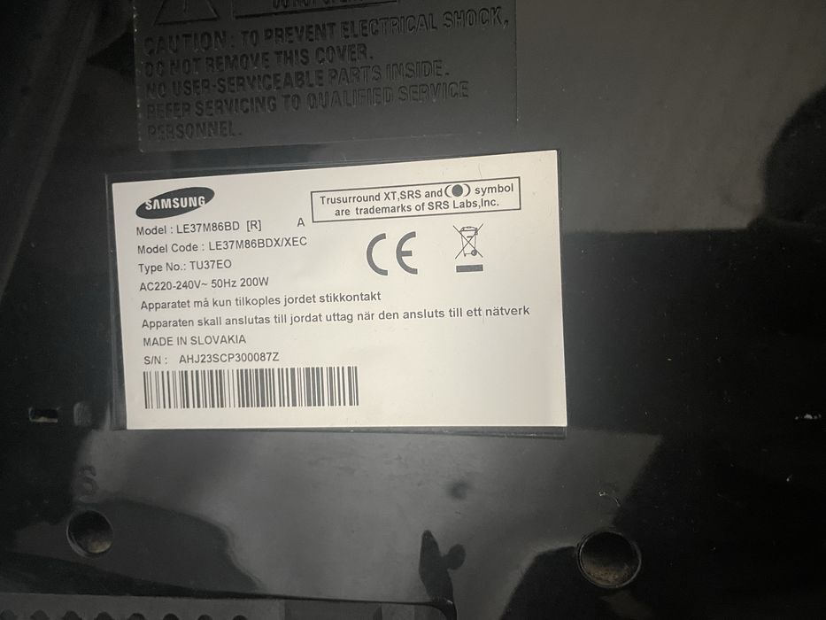 TV Samsung model: LE37M86BD
