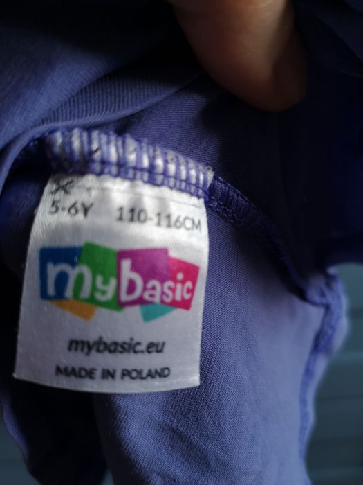Barwinkowa fioletowa sukienka Mybasic z długim rekawem rozmiar 110-116