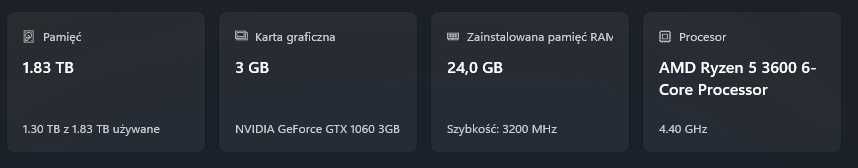 Komputer stacjonarny AMD Ryzen 5 / 24 GB RAM / NVIDIA