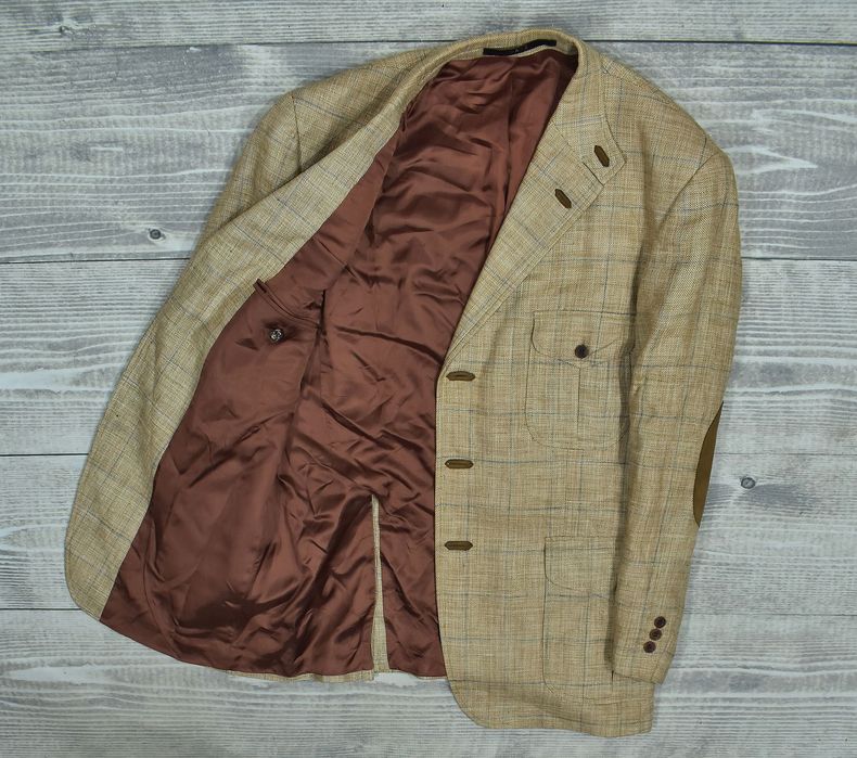 Daks Jedwabno Lniana Marynarka Męska Eu 26 Uk42S