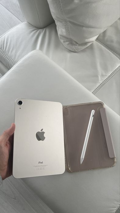 Ipad mini 6gen 256gb apple pencil etui smartfolio złoty