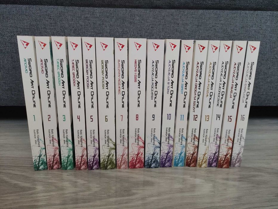 Sword art online 1-16 light novel, stan bardzo dobry