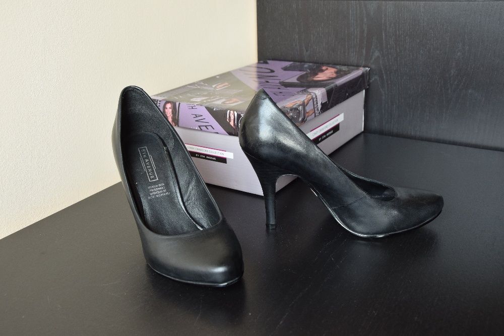 Buty 5th Avenue Deichamnn czółenka czarne skórzane rozm. 36