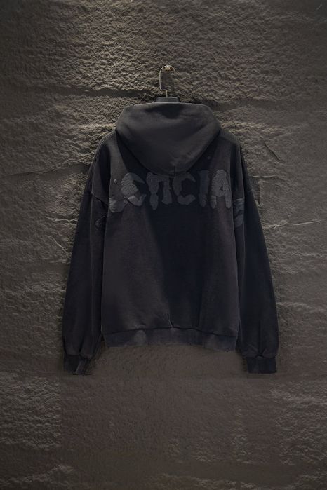 BALENCIAGA худи зип мужское оверсайз унисекс черное оригинал