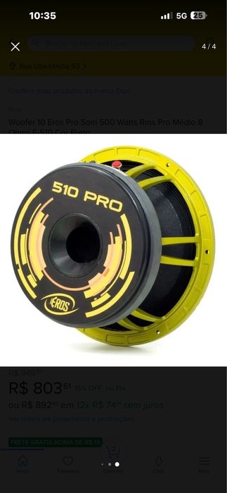 4 Medio grave eros 10 polegadas pro