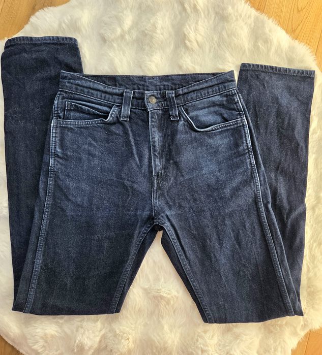 Levi's 505 jeansy męskie W30 L34 S M ciemne granatowe proste Casual