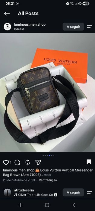 Mala Vertical Messenger Bag Louis Vuitton