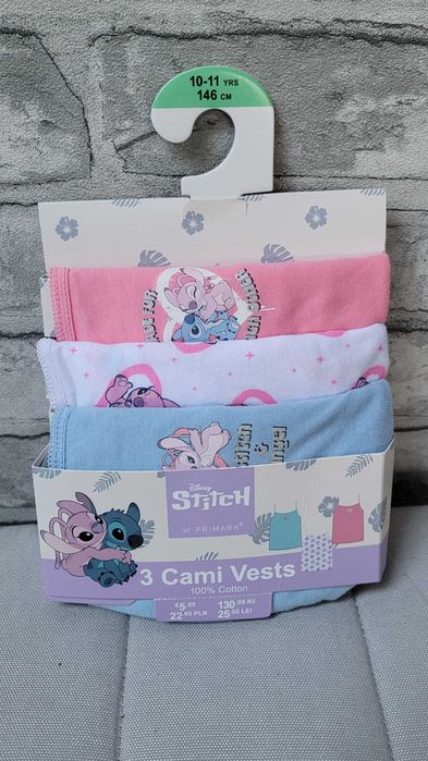 Topy na ramiączkach dla dziewczynki Disney Stitch 3-pak PRIMARK