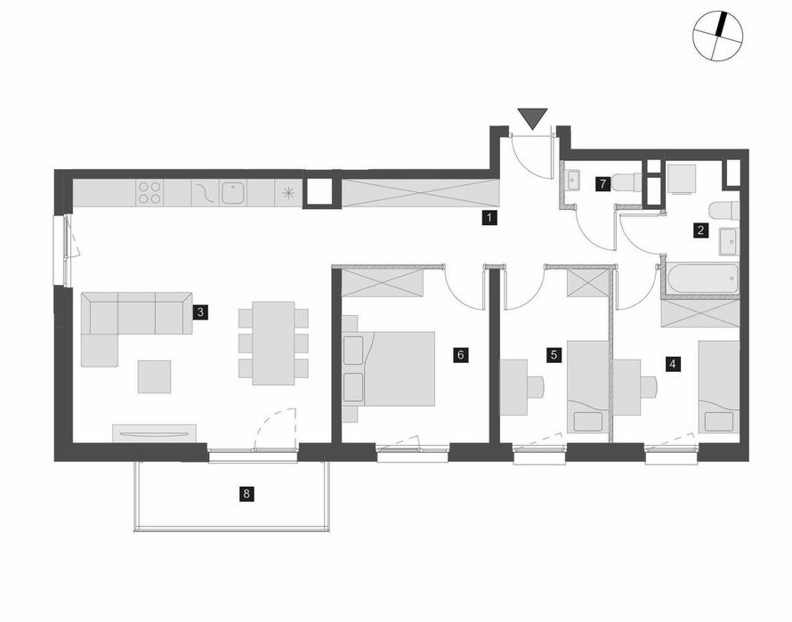 Krzyki | 4 pokoje, 80 m2, balkon| W pobliżu park