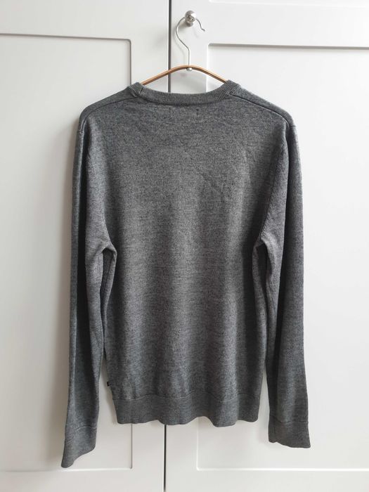 Szary wełniany sweter Matinique S M męski slim fit
