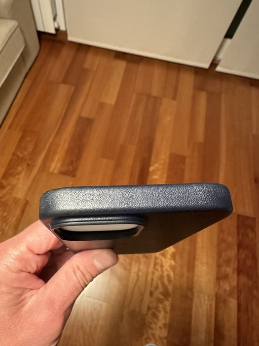 Capa original pele iPhone 14 Promax (roxa escura)