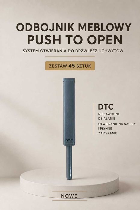 Odbojnik meblowy Push to Open DTC (Push Latch) – zestaw 45 sztuk