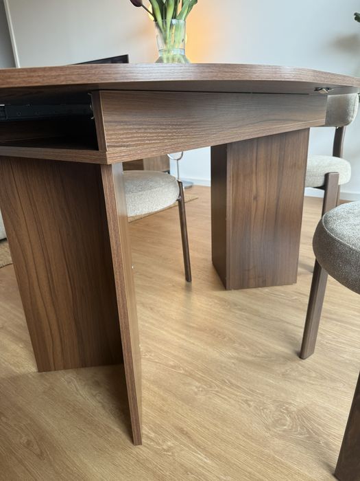 Mesa jantar extensível nogueira