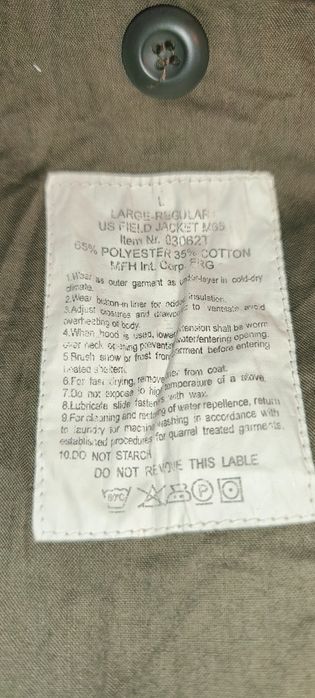 M- 65 Kurtka Wojskowa XL  Stan Bardzo Dobry.