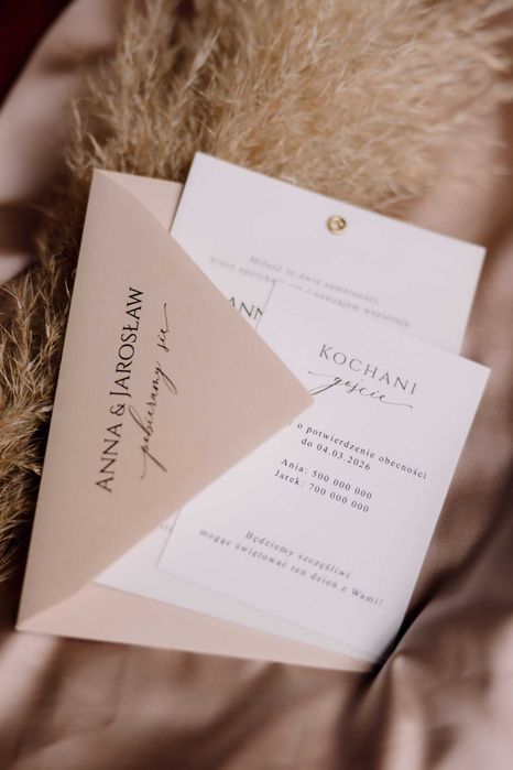 zaproszenia ślubne Anna z kalką