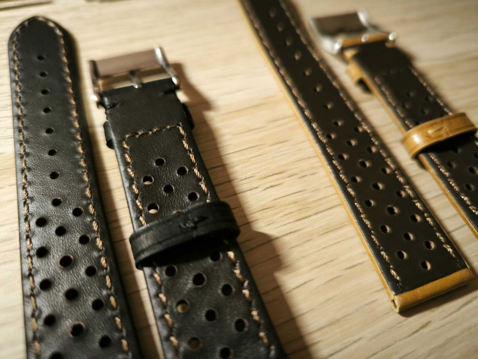 Braceletes em pele genuína, 20 e 22mm, Novas