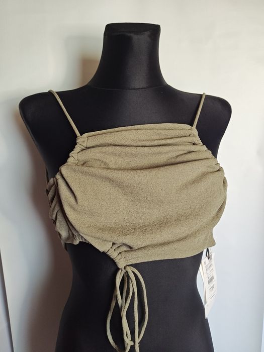 Pull& bear top nowy z metką khaki XS