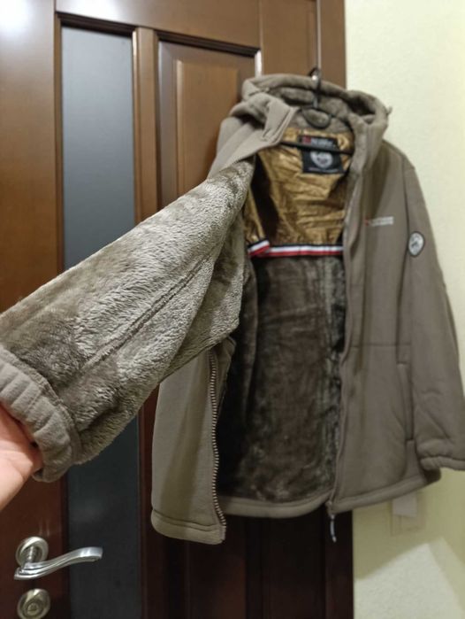 Худі чоловіче на хутрі  з капюшоном батал розмір
