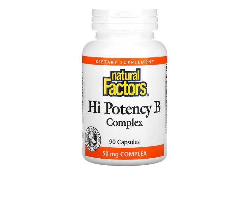 Natural factors, Hi potency B, Complex, комплекс витамины группы В