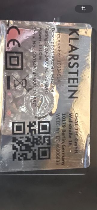 Тестомес/ кухонный комбайн Klarstein Bella Pico 2G (Германия)