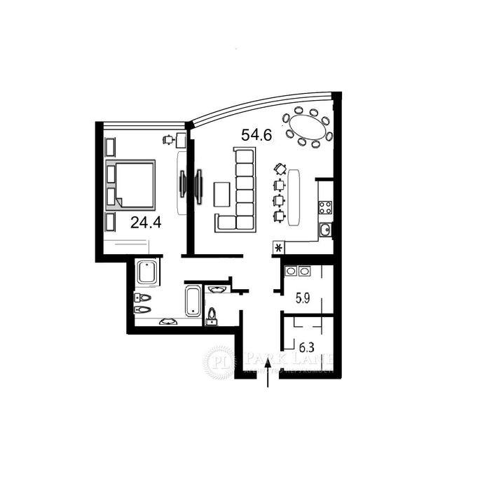 2-кімнатна квартира за адресою бульвар Дружби Народів (площа 123,2 м²) - Atlanta.ua - фото 2