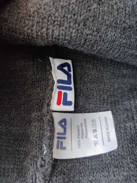 Fila czapka zimowa na zimę szara oryginalna unisex ciepła okazja
