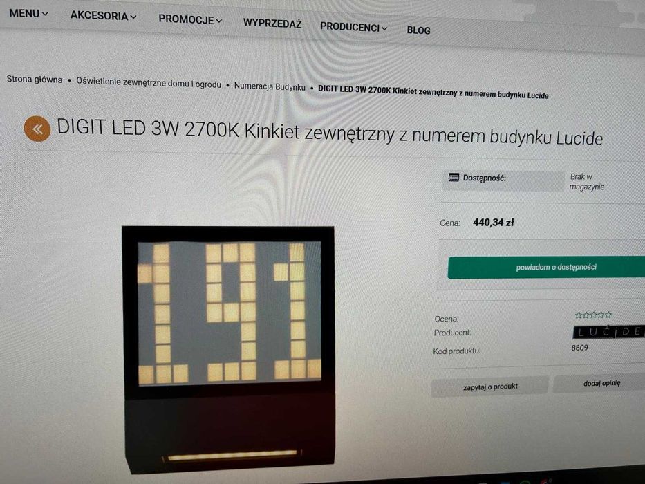 DIGIT LED 3W 2700K Kinkiet zewnętrzny z numerem budynku