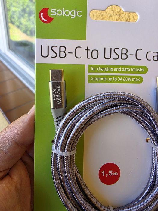 Kabel USB C - USB C. 1,5m 60W