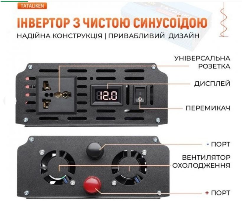 Інвертор TATALIKEN 1600W 12V