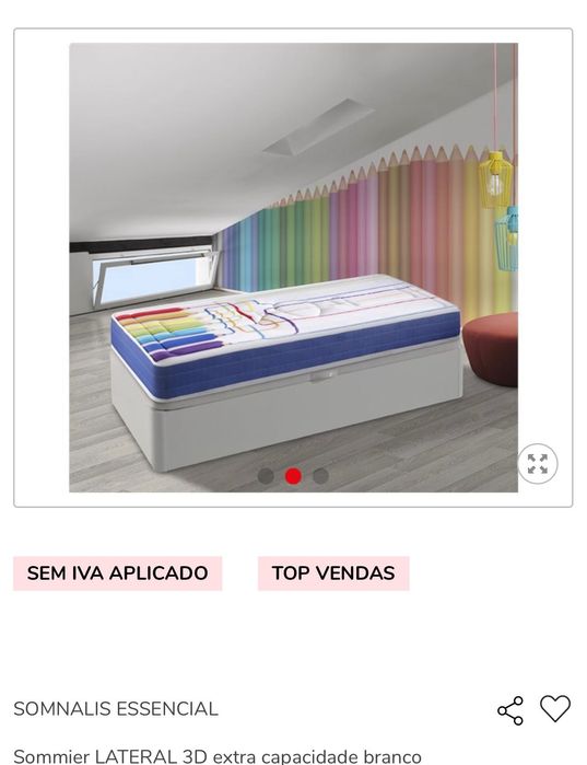 Cama Sommier(abertura lateral) + colchão 90X190 USADA por 8 meses
