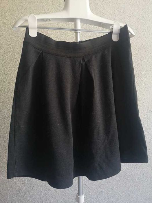 Ciemno szara spódnica na gumce na jesień bawełna - okazja!