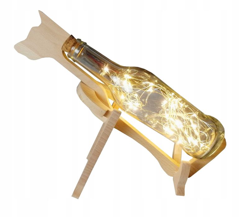 Dekoracja LED Szklane Lampki Pies Smuke