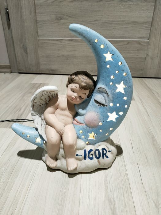 Figurka lampka aniołek z imieniem Igor.