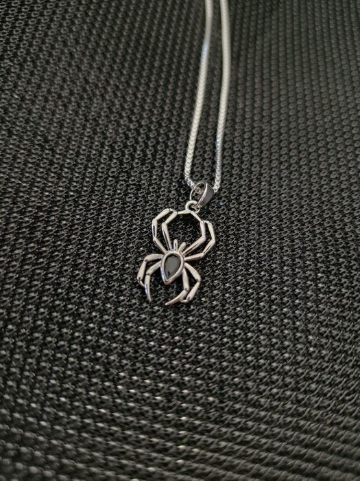 Naszyjnik pająk spider black jakie czarny srebrny alternative goth