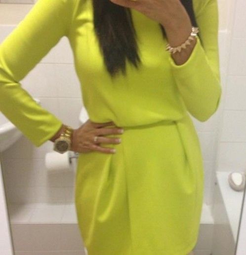 Limonkowa sukienka H&M Unikat Nowa