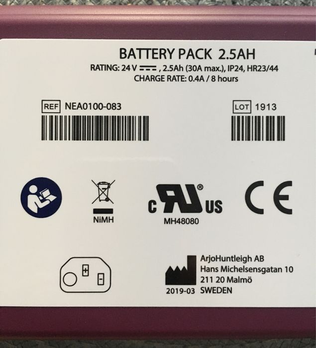 Bateriia medicale 24V/2,5Ah , medyczna do zasilania wózków