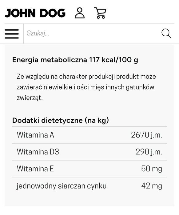 Karma John Dog 95% mięsa – 7x400g