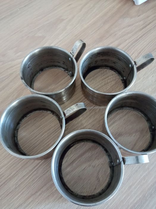 11 szt. koszyczki-uchwyty do szklanek-ze stali PRL